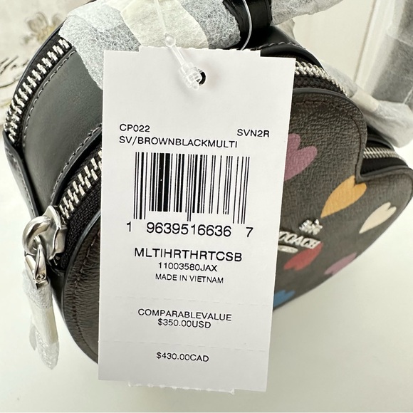 Coach Heart Crossbody In Signature Canvas With Heart Print style CP022 - Picture 14 of 16